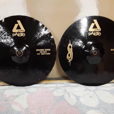 Paiste 14" Black Alpha Slipknot Edition Sound Edge Hi-Hat Cymbals (Pair) image 1