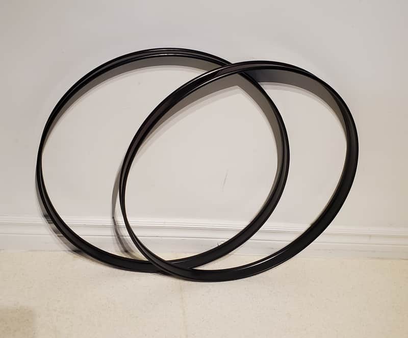 2PC Burgundy Bass Drum Hoops 2 Piece Set - Metal Ultra Clean A+ image 1