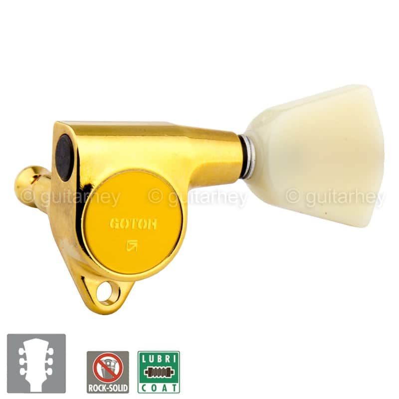 NEW Gotoh SG301-P4N Tuning Keys w/ Keystone Buttons Tuners Set 3x3 - GOLD image 1