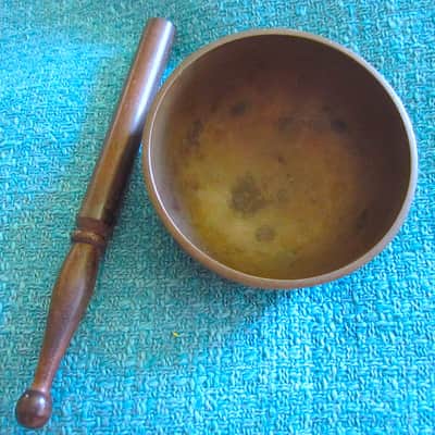 Japanese Rin Singing Bowl Cup Chime with Striker - Vintage image 1