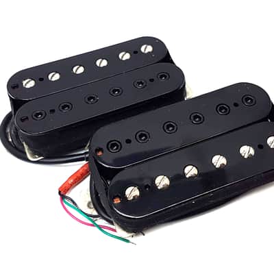 Carparelli Paf Style Alnico 5 Humbuckers Set Silver Nickel Plate Black image 1