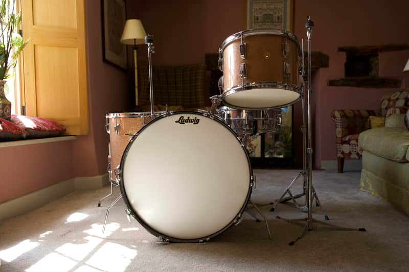 Ludwig 980 Super Classic 1966 - Champagne Sparkle with full factory checklist & original drum heads image 1