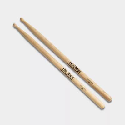 On-Stage Hickory Drum Sticks Brick - 5B Wooden Tip (12 Pairs) image 3