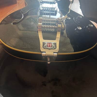 Hagstrom TREVIDLX-BLK (US Customers Tax included in shipping price) Tremar Viking Deluxe Semi-Hollow with Tremolo 2010s - Gloss Black image 9