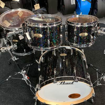 ~NEW~ Pearl STS924XSP/C316 Session Studio Select Birch/Mahogany Hybrid 4-Piece 10/12/16/22 Drum Kit Set in Black Halo Glitter Lacquer image 9