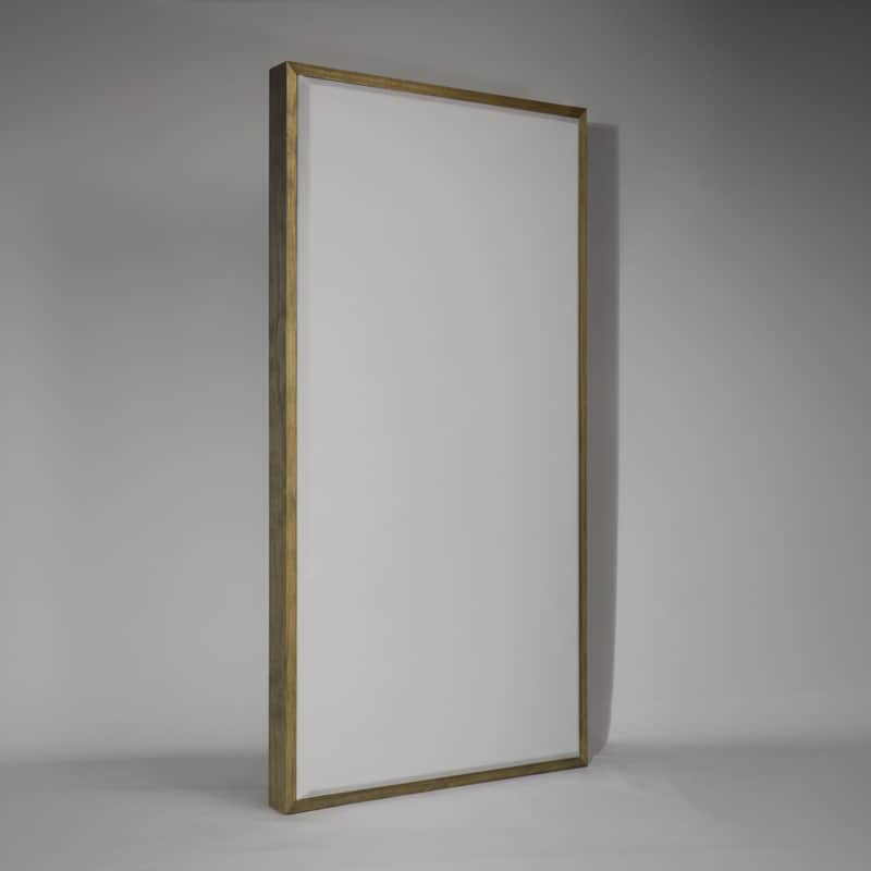 Custom Framed Acoustic Wall Panel | White Fabric & Classic Grey Wood Frame | Furniture-Quality Sound Absorbing Panel | Recording Studio, Home Studio, Mixing Room, Podcast Studio, Home Theater, Listening Room, Office & Vocal Booth | Made in USA image 1