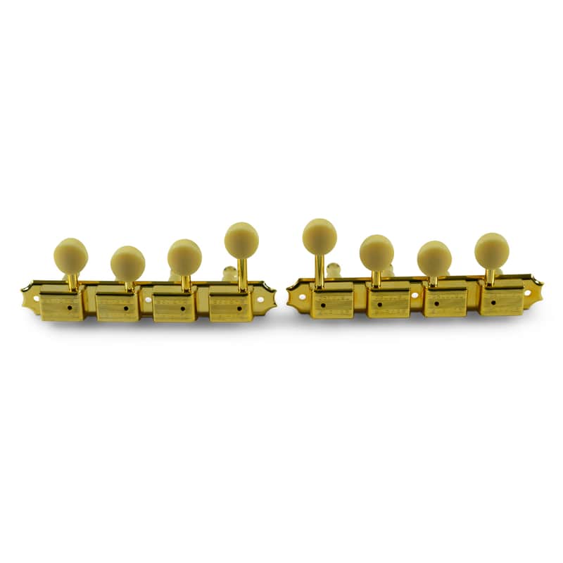 Kluson 4 On A Plate Supreme Series F Style Mandolin Tuning Machines Gold With Bone Buttons image 1