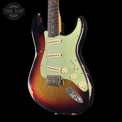 Fender Custom Shop 1963 Stratocaster Relic 3 Tone Sunburst Sparkle w/case TSLTD6OF10 image 2