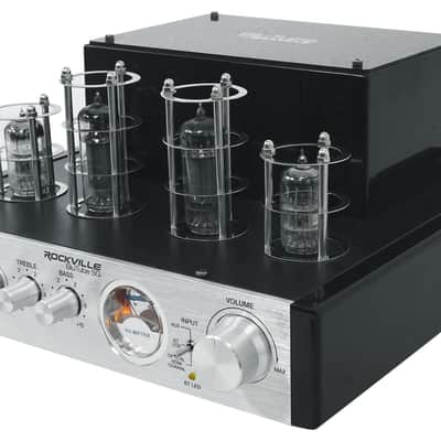 Rockville BluTube Bluetooth Tube Amplifier+6.5" Wood Bookshelf Speakers+8" Sub image 8