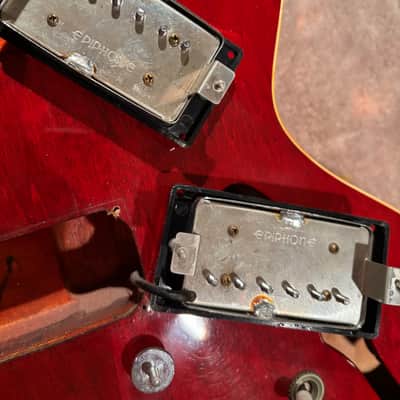 Rare 1980 Matsumoku Epiphone Riviera Semi-Hollow Blue Label Stop Tail Heritage Cherry MIJ Japan image 18