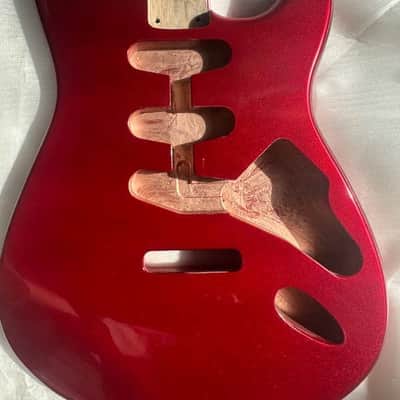 Alder Wood Metallic Red Guitar Stratocaster Strat Style Body image 4