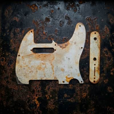 TELECASTER 8 holes pickguard - Steel rust ultra relic white image 1