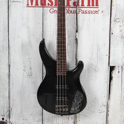 Yamaha TRBX604FM TBL 4 String Electric Bass Guitar Flame Maple Top Trans Black image 2