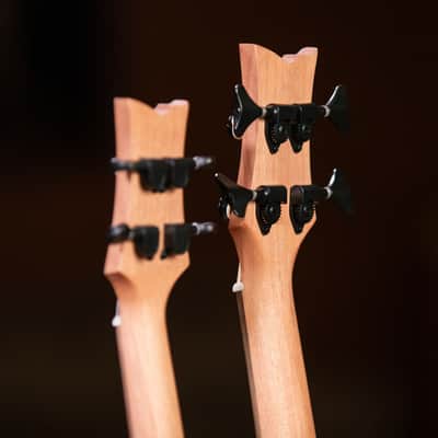Ortega HYDRA-BSTE Custom Built Series Dao Top Mahogany Double Necks 4/4-String Acoustic-Electric Tenor Size Uke Bass w/Gig Bag image 10