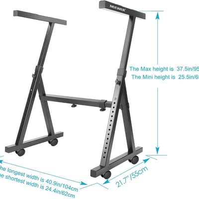 Heavy Duty Z-Style Keyboard Piano Stand with Swivel Casters image 2