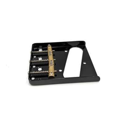 Warmtone Custom Guitars Tele Bridge Series #2 Vintage Ash Tray Black 3 Brass Saddles image 1