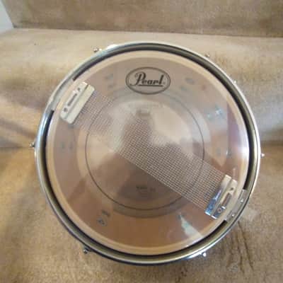 Pearl M-80 10 round x 4.5 inch auxiliary snare drum gloss black built-in clamp excellent! image 11
