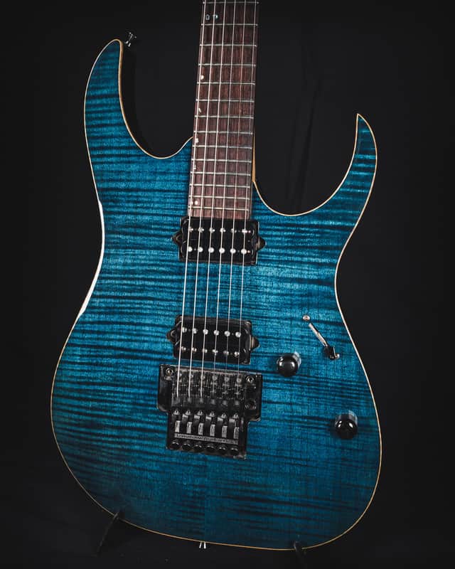 Ibanez Prestige RG3120 Twilight Blue Flame Top w/ Bare Knuckle