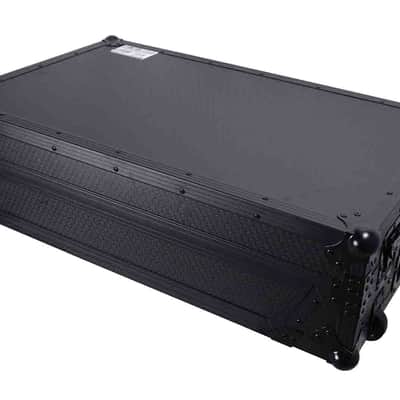 ProX XS-RANEFOUR WLTBL LED ATA Flight Style Road Case for RANE Four DJ Controller with 1U Rack Space and Wheels - Black Finish image 7