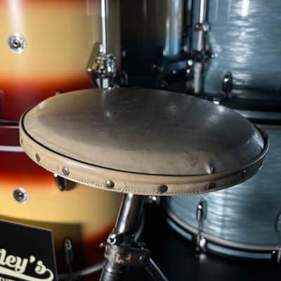 Vintage 60's Slingerland Round Drum Throne w/ White Top imagen 2