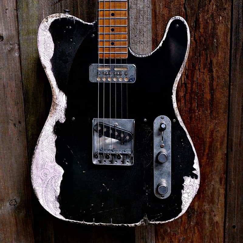Keith Holland Custom T-ANS #1335 2025 - Black Nitro over Pink with Laser-Etched Paisley with Hard Case image 1