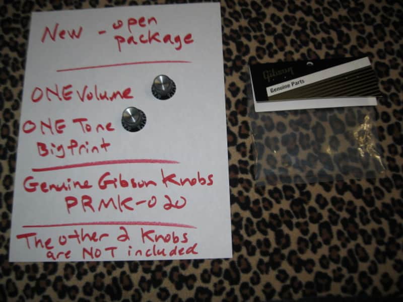new open package (with packaging)  A+ genuine Gibson knobs: 1 VOLUME & 1 TONE PRMK-010, Top Hat with Silver Reflector (other 2 knobs NOT included) PRMK010 image 1