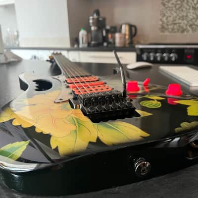 Original 1991 Ibanez JEM77-FP Steve Vai Signature Black Floral Pattern image 5