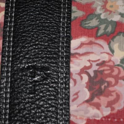 new old stock (no tags) near A+ Perri’s Leathers Ltd BM2DS Guitar Strap, 2" Reversible Black / Gray Italian Premium Leather Guitar Strap, with white double stitching, entire strap is leather padded, Adjustable Length from 42" to 56" image 3