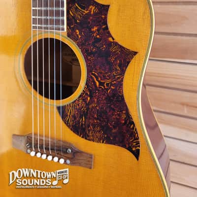 1966 Gibson Country Western Dreadnought Acoustic Guitar with Hard Case - Natural, 4lbs 7oz image 5