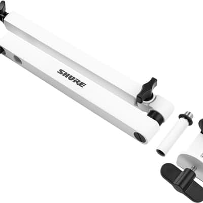 Shure by Gator SH-BROADCAST2 Shure Low-Profile Desktop Microphone Boom Stand, White image 6
