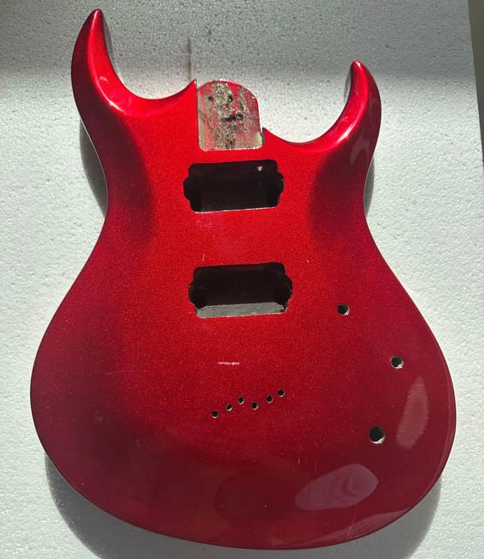 Metallic Red HH Red Basswood Guitar Body DIY Project, String Through image 1
