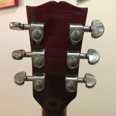 1999 Gibson ES-335 Limited Edition Translucent Red Ebony Fingerboard P-94s OHSC Professionally Repaired Headstock image 8