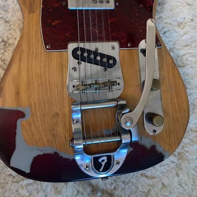 1971  Fender Cunife Telecaster with Bigsby, Maple Fretboard, CuNife pup and GFS pup, Red/Natural image 3