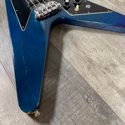 Gibson Flying V Bass 1981 Transparent Blue image 3