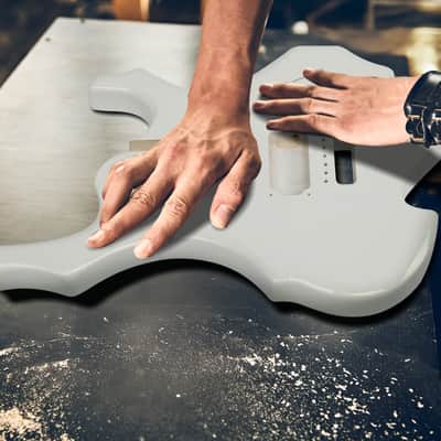 Cxxss DIY 6 String Flame Shaped Style HSH Electric Guitar Kits with Mahogany Body, Maple Neck and Accessories White image 6