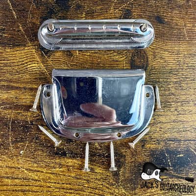 Teisco Adjustable Bridge And Tailpiece w/ Screws *USED* (1960s - Chrome)