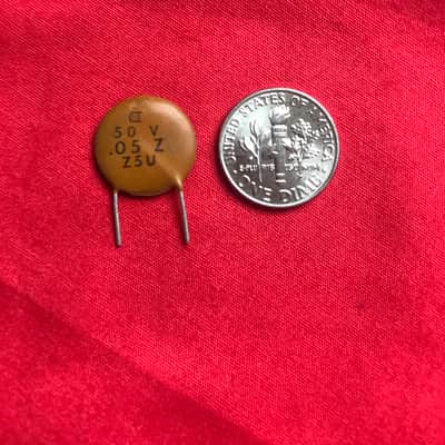 Circle D .05 uF 50V Capacitor Ceramic Disc .05Z Z5U type that was utilized in 1970s Stratocasters image 1
