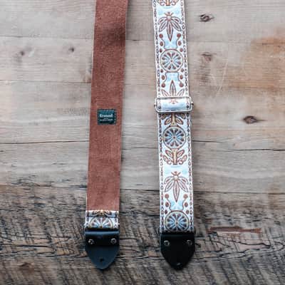 Vintage Floral 60s/70s Hippie Guitar Strap / Real Suede Backing / Handmade in the UK image 3