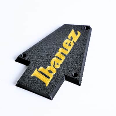 Custom Ibanez Truss Rod Cover for RG & JEM – Classic Logo (Gold & Black) image 1