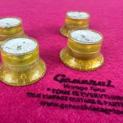 General Vintage Tone Master of edad CAB Reflector heads knobs  Gold/Silver Set Cellulose acetate Real oxidation . image 11