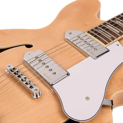 Vintage VSA500P Re-Issued Semi Acoustic Guitar - Natural Maple (VSA500PM) image 6