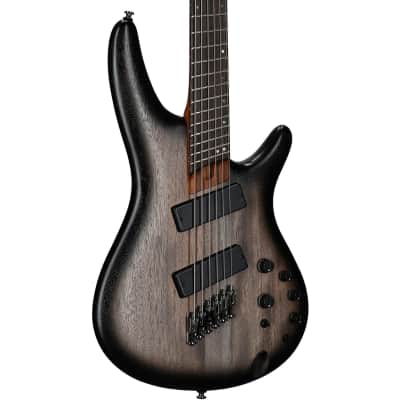 Ibanez SRC6MS Bass Workshop Electric Bass, 6-String, Crossover Black image 1