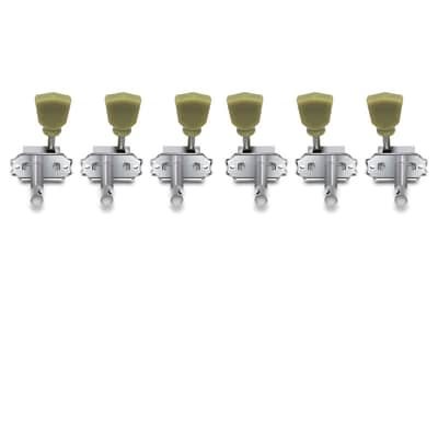 Vintage Guitar String Tuning Pegs Tuning Machines Tuning Keys Machines Heads Tuners Compatible with Les Paul LP SG Style Electric Guitar 3 Left 3 Right, Chrome with Tulip Button. image 9