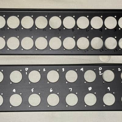 Redco unloaded XLR rackmount panels for patchbay 2010s - black image 2