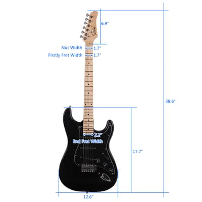 Glarry GST Stylish Electric Guitar Kit with Black Pickguard includes Guitar, Amp, Soft Case, Strap, Cord, and Pick 2020s - Black image 11