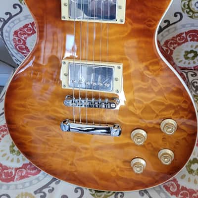 Leo Jaymz ‘Black Tea’ Deluxe LP Electric Guitar w/Gigbag image 2
