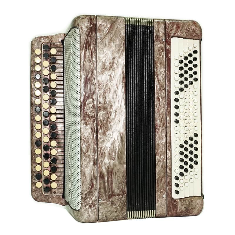 Russian Bayan Tulskiy, 3 Row Tula Chromatic Button Accordion, Vintage Music Box B System, New Straps and Soft Case, 2746 image 1