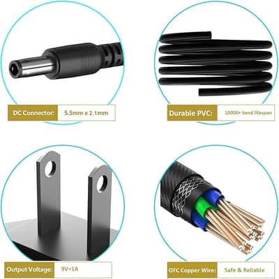 9V Power Supply Adapter for Boss Guitar Distortion Effects Pedal PSA-120S ME-80 ME-25 GT-100 GT-1 GT-10 AD-10 BR-80 BR-600 DB-88 DB-90 RE-20 RC-1 RC-3 DS-2, for Piano Keyboard, Casio Keyboard image 3