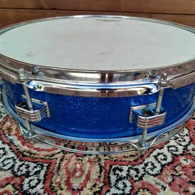 LUDWIG Downbeat 14"x4" Blue Sparkle, 1965. Vintage. image 3