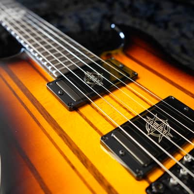 Schecter USA CUSTOM SHOP Synyster Gates FR Vintage Sunburst w/Pinstripes 6-String Electric Guitar w/ Black Tolex Case image 12